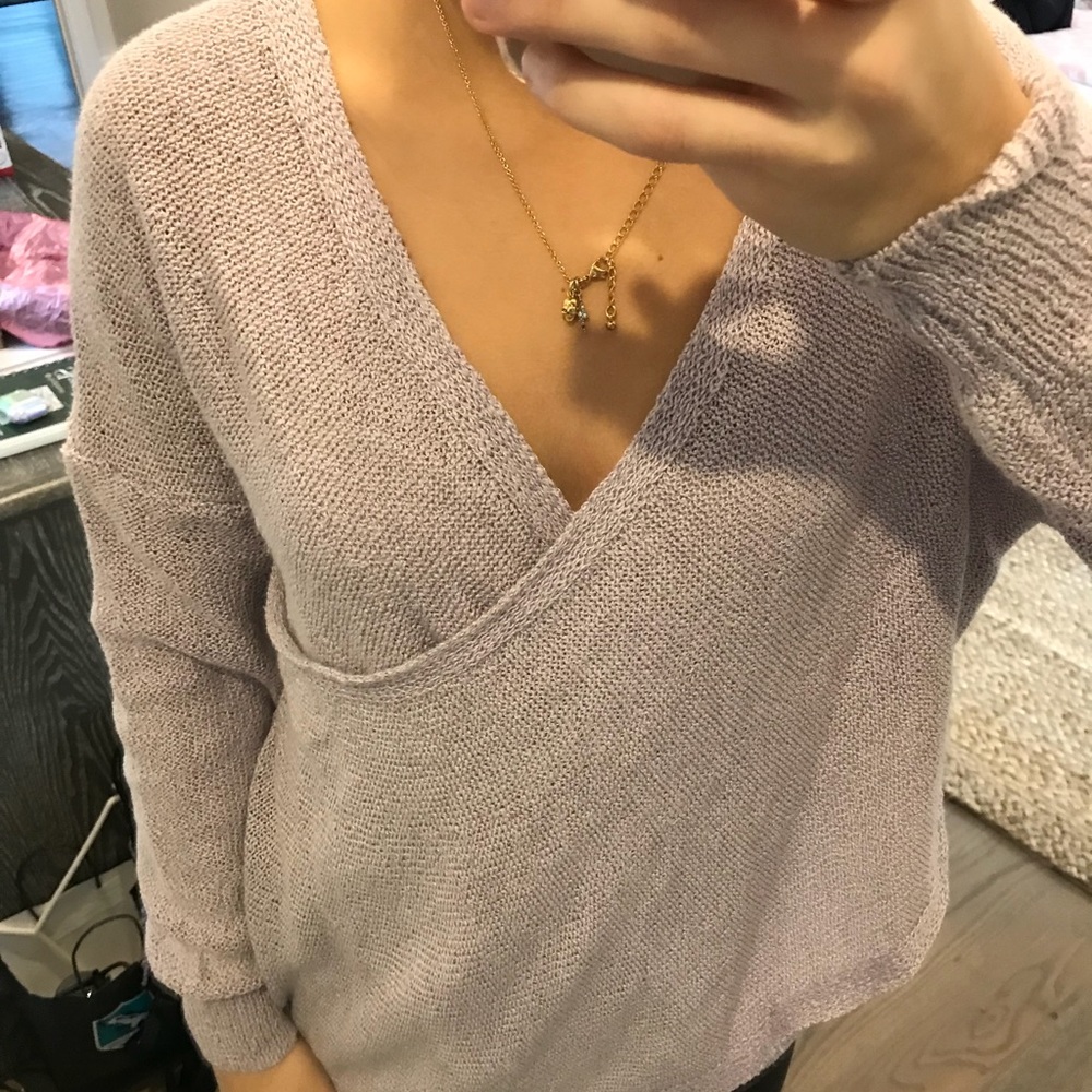 Kimchi Blue lavender surplice sweater